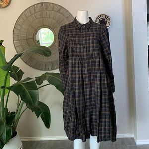 TOAST Swingy MIDI Dress in Navy Blue